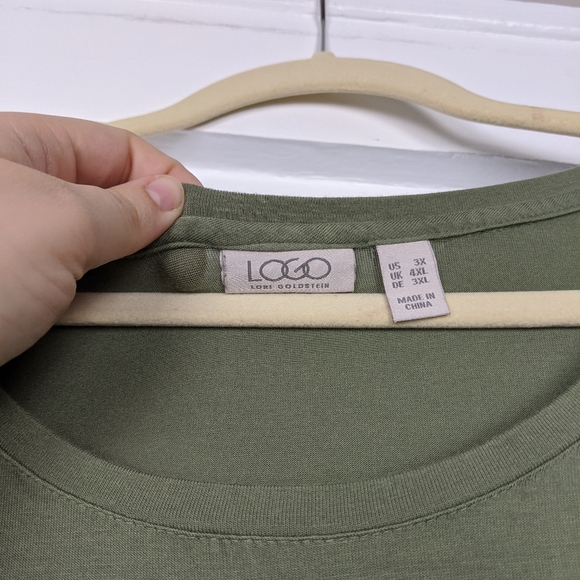 Logo by Lori Goldstein Green Lace Tunic Top - Picture 4 of 5